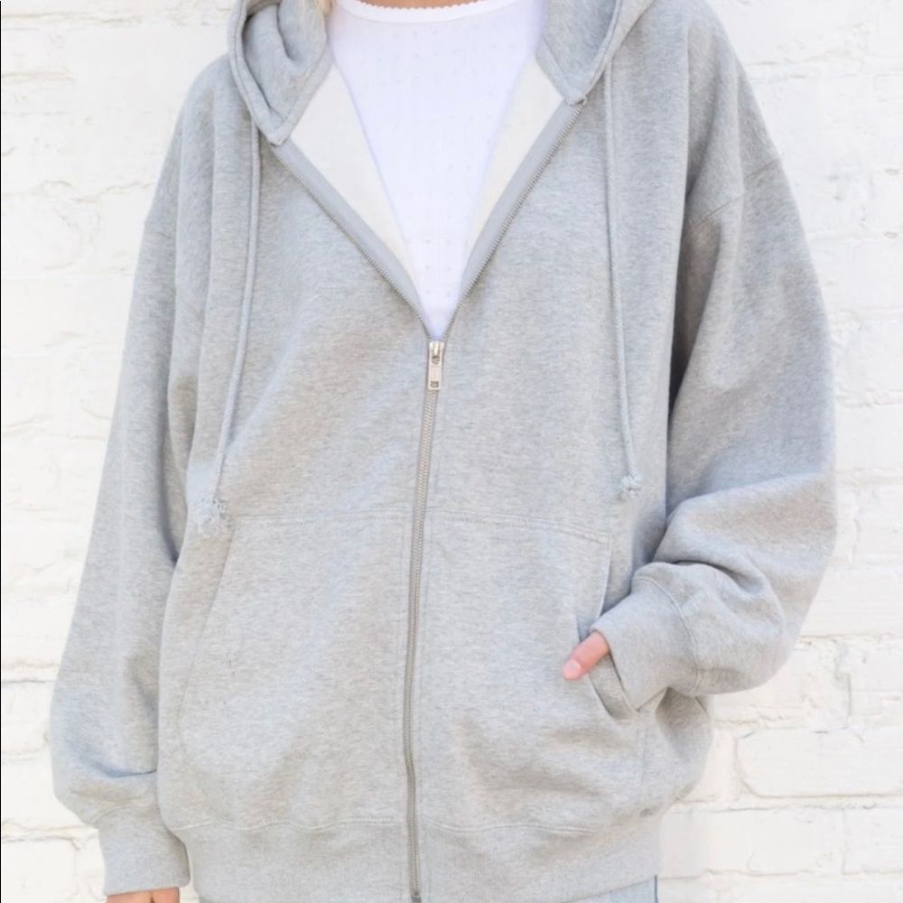 Brandy Melville Light Gray Christy Hoodie